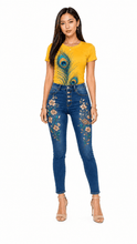 Load image into Gallery viewer, Peacock Feathers Graphic Denim &amp; Tee Set - Rich and Rich Homeopportunities
