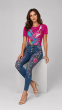 Load image into Gallery viewer, Neon Splatter Abstract Graphic Denim &amp; Tee Set - Rich and Rich Homeopportunities
