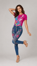 Load image into Gallery viewer, Neon Splatter Abstract Graphic Denim &amp; Tee Set - Rich and Rich Homeopportunities
