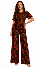 Load image into Gallery viewer, Rich &amp; Rich Women's Red Black and Gold Swirl Side-Tie Top &amp; Wide-Leg Pants Set - Rich and Rich Homeopportunities
