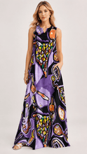 Load image into Gallery viewer, Rich &amp; Rich Purple Mosaic Expression Sleeveless Maxi Dress with Pockets - Rich and Rich Homeopportunities
