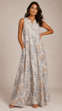 Load image into Gallery viewer, Rich &amp; Rich Women's Champagne Garden Embossed Sleeveless Maxi Dress with Pockets - Rich and Rich Homeopportunities
