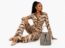 Load image into Gallery viewer, Rich and Rich Zebra Print Women's Leather Bucket Bag | Designer Nappa Leather Handbag - Rich and Rich Homeopportunities

