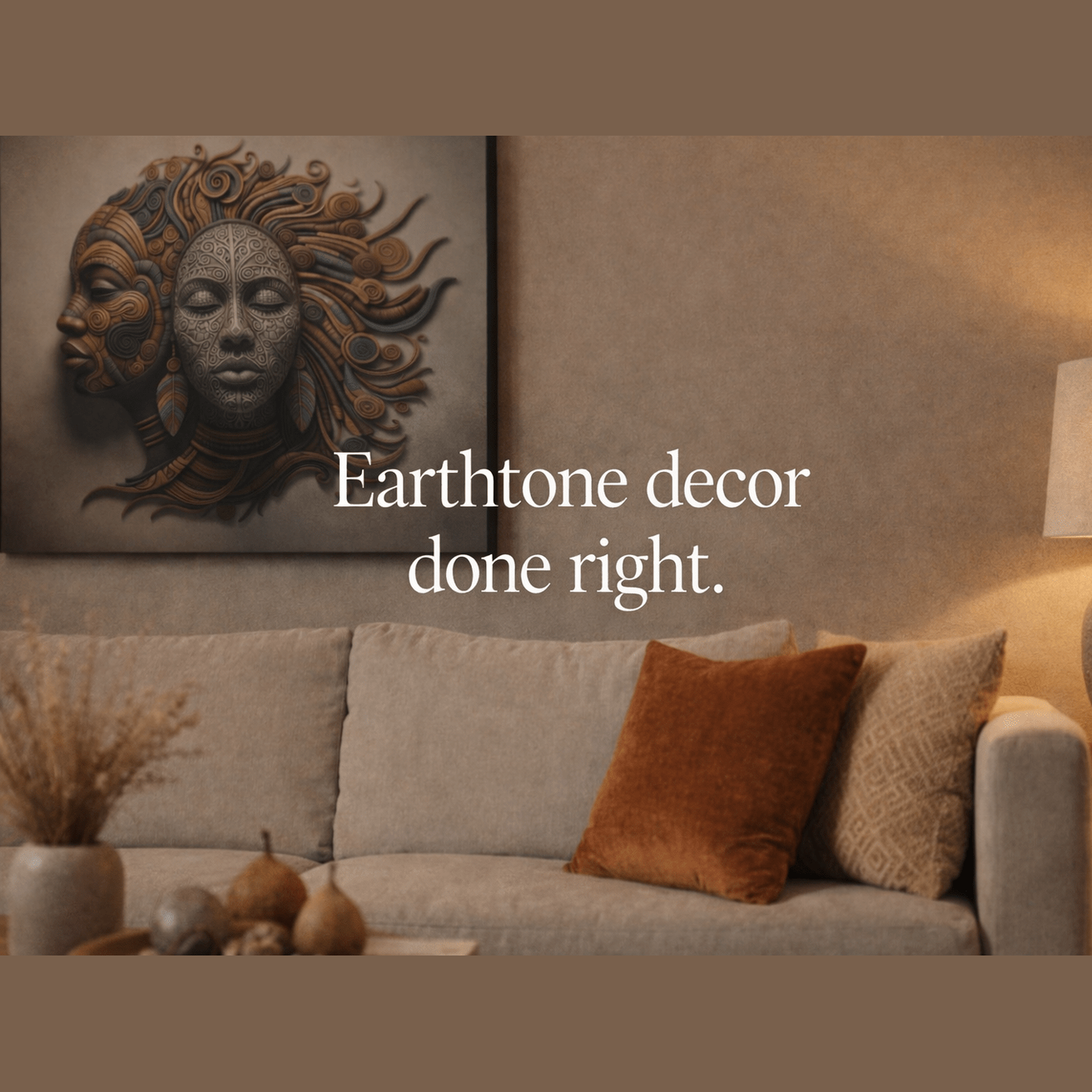 16 x 20 framed canvas print featuring earthy-toned faces with textured relief — additional view 13