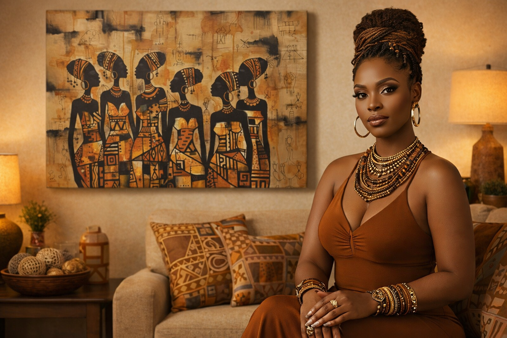 Rich and Rich African Women Group Think 32 x 24 Wall Art