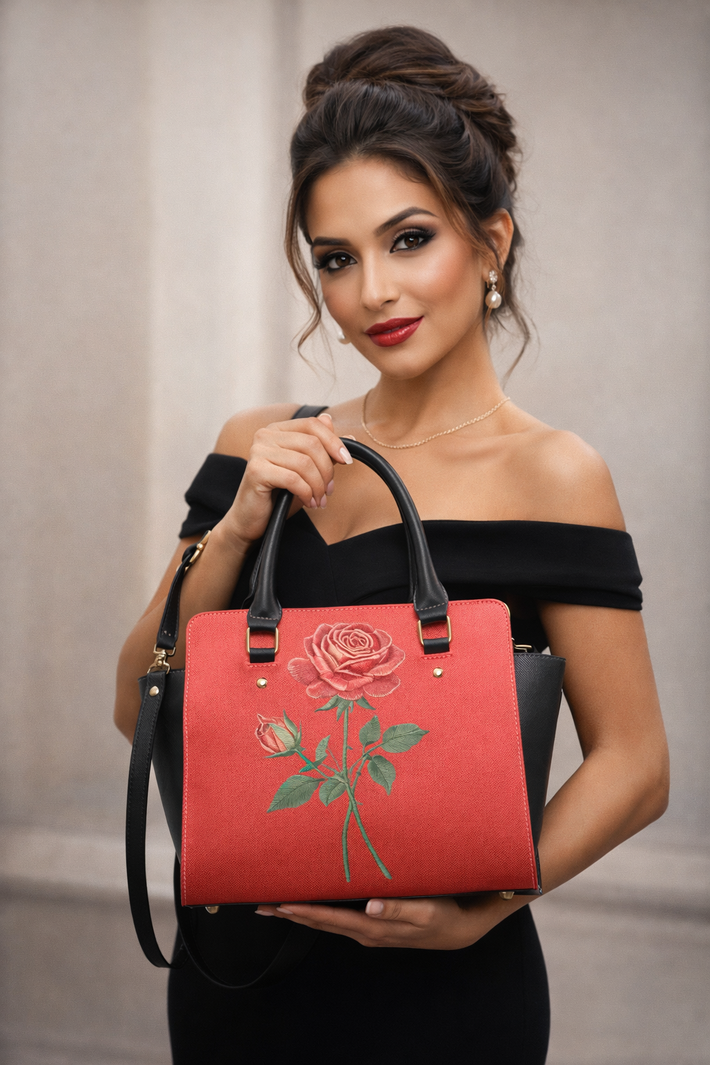 Rich and Rich Red Roses Classic Women's Shoulder Handbag