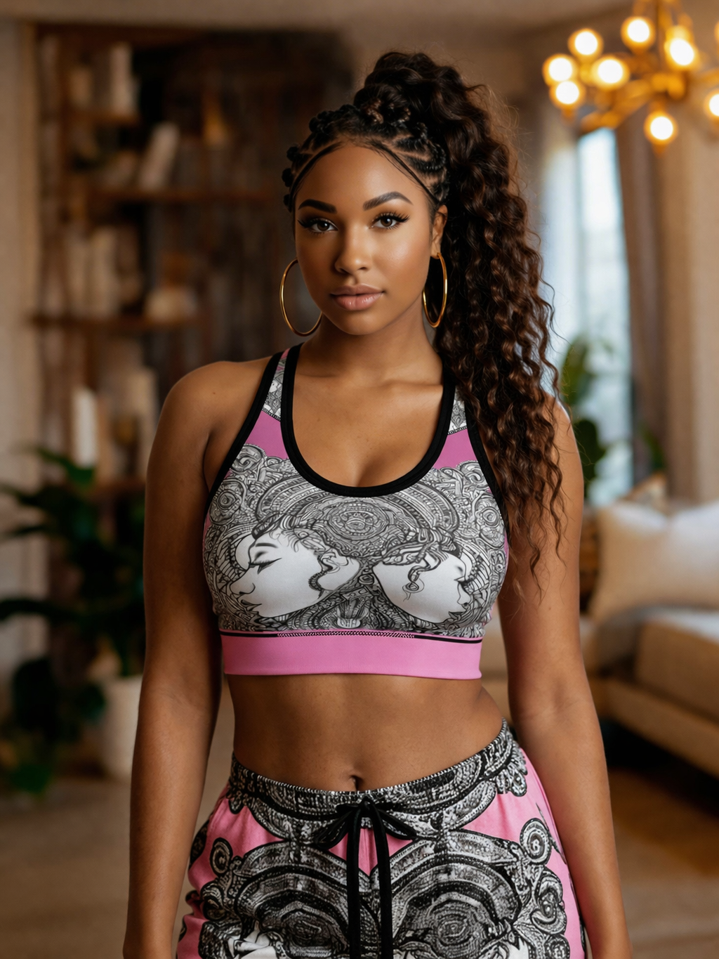 Rich and Rich Pink Destiny Designer Sports Bra