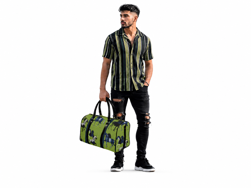 Rich and Rich Green Horse Leather Travel Bag Leather Travel Bag-Small