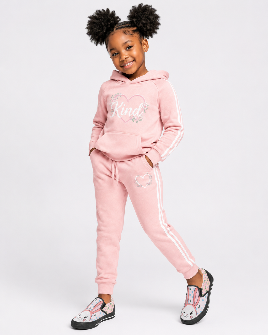 Rich and Rich Girls Pink Bunny Slip-On Canvas Shoes | Cute Bunny Print Kids Sneakers