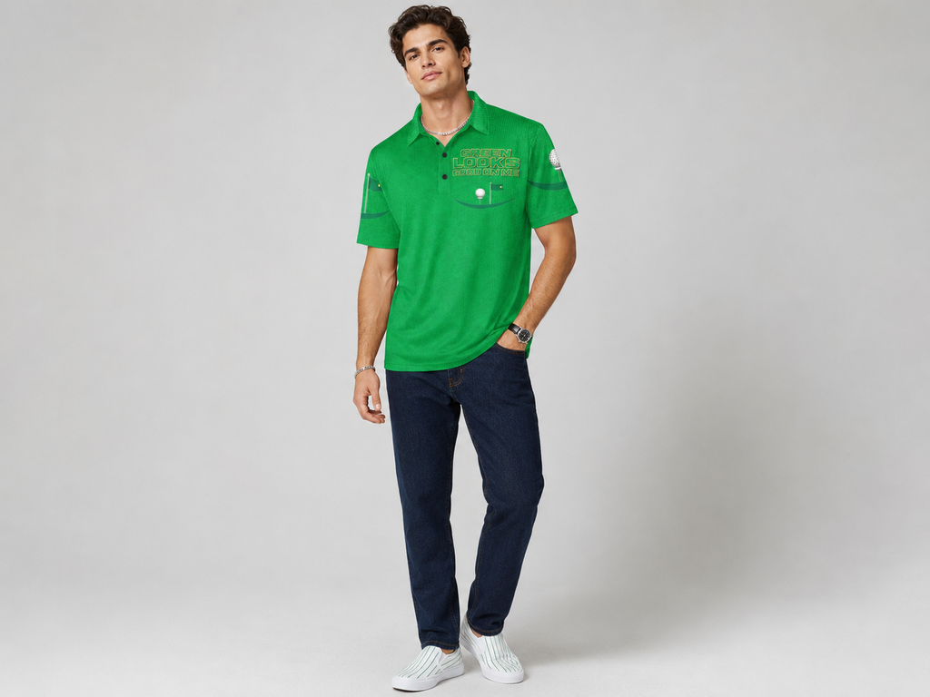 Rich and Rich Men’s Green Polo Golf Shirt | Soft Breathable Polyester Golf Polo