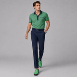 Men's green pinstripe canvas slip-on sneakers with elastic goring and rubber outsole — product detail
