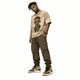Camo green high-top men's sneakers with synthetic leather panels and rubber outsole — additional view 11