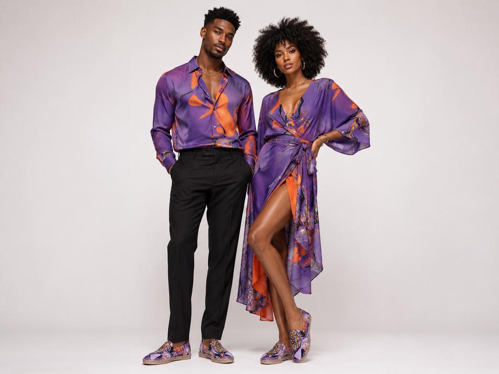 Rich and Rich Purple Abstract Unisex Espadrilles
