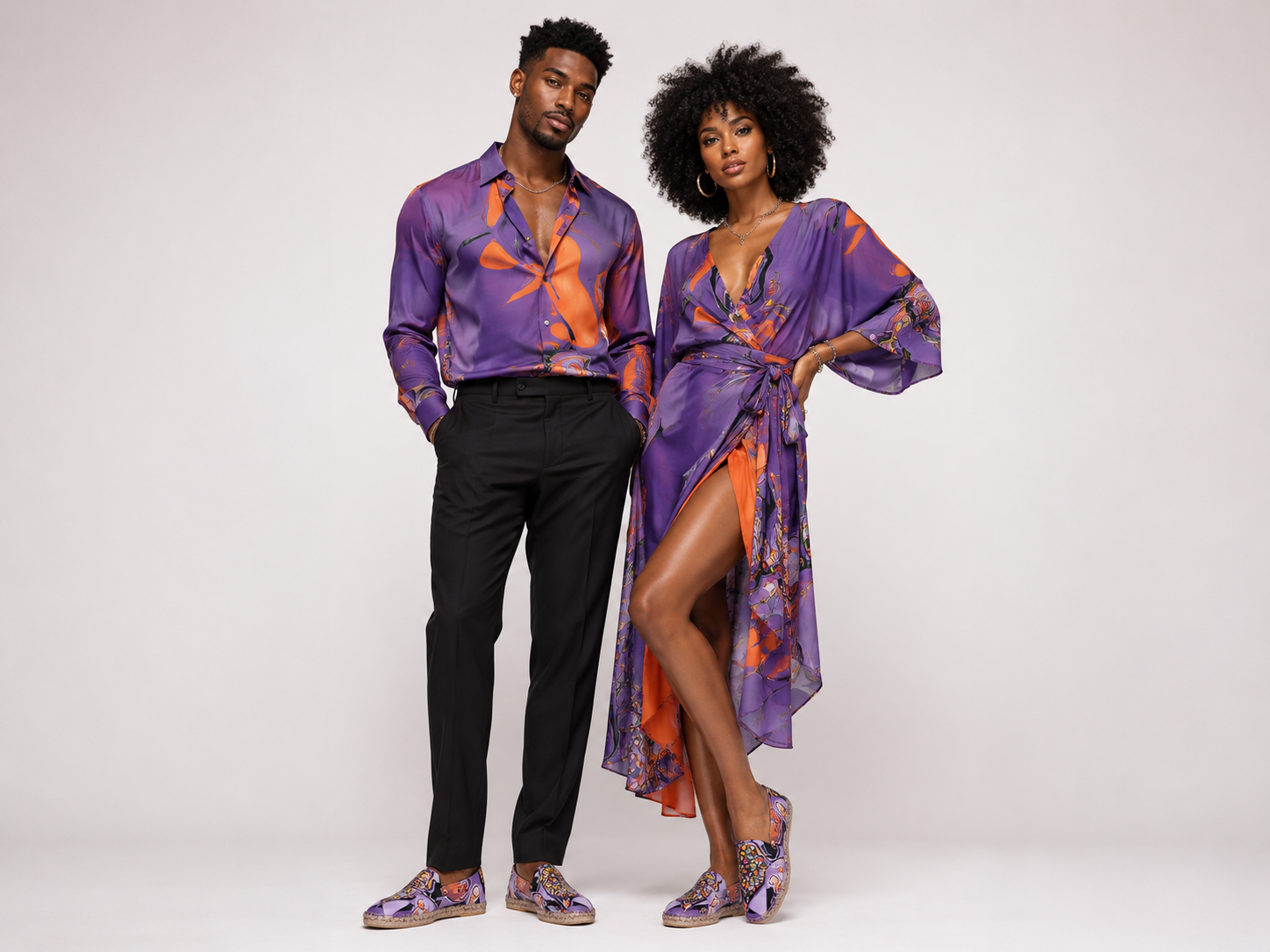Rich and Rich Purple Abstract Unisex Espadrilles
