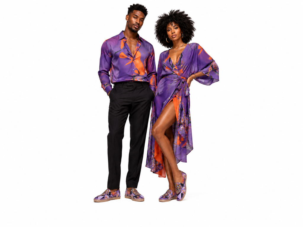 Rich and Rich Purple Abstract Unisex Espadrilles