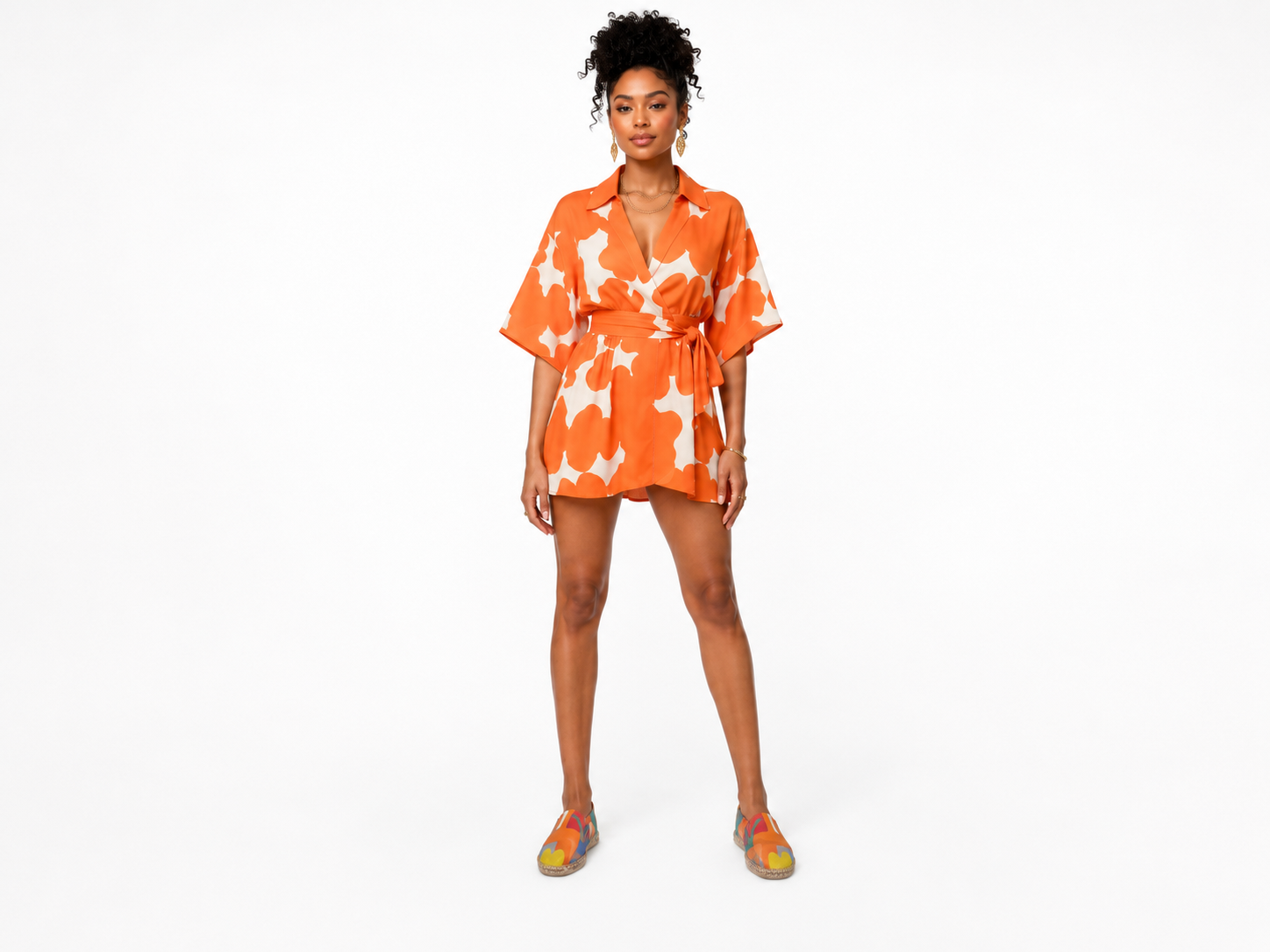 Rich and Rich Orange Abstract Unisex Espadrilles | Artistic Handmade Casual Shoes for Men and Women