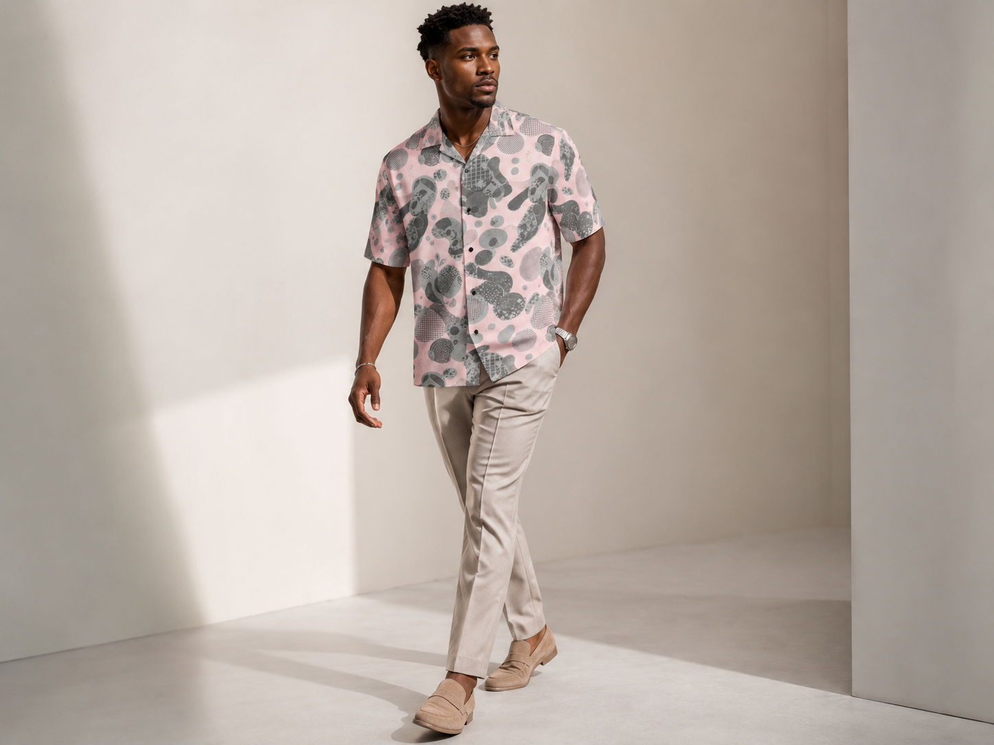 Rich and Rich Men's Pink Fusion Designer Shirt