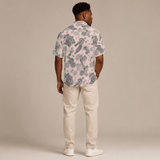 Pink fusion men's short-sleeve designer shirt with notch lapel and relaxed boxy fit — alternate view