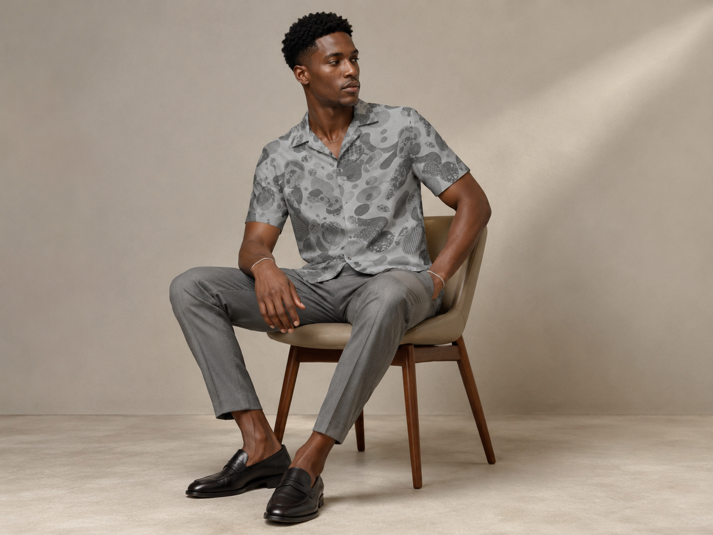 Rich and Rich Men's Gray Fusion Designer Shirt