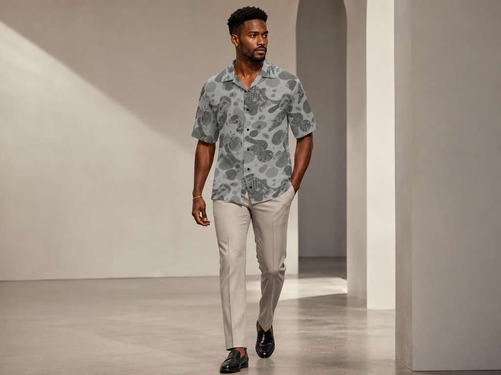 Rich and Rich Men's Gray Fusion Designer Shirt