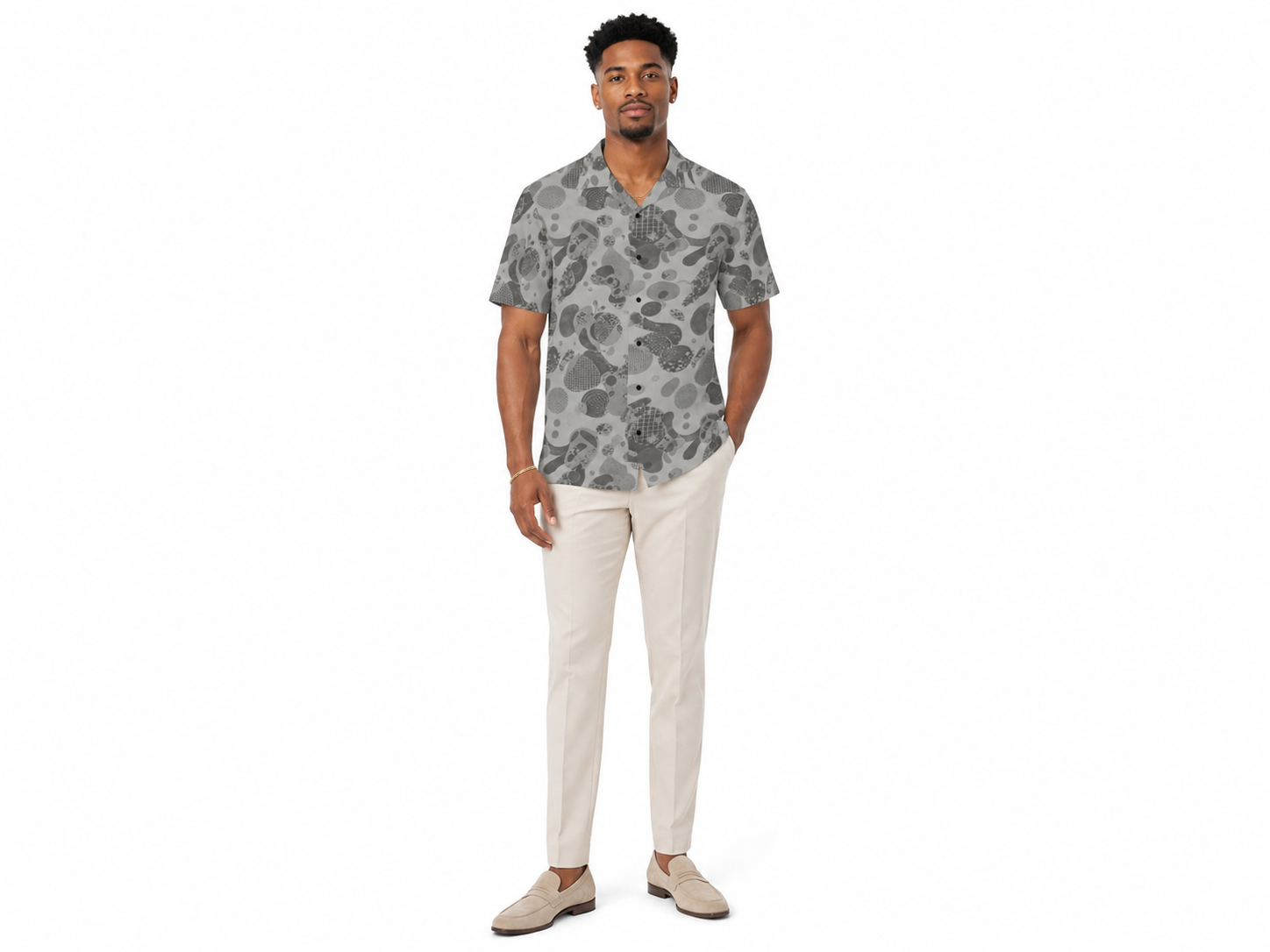 Rich and Rich Men's Gray Fusion Designer Shirt