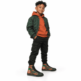 Critter Kicks Boys Orange Camouflage King Of The Jungle High Top Sneakers