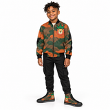 Critter Kicks Boys Orange Camouflage King Of The Jungle Bomber Jacket