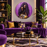 Art O’Clock Crowned in Violet Wall Clock By Rich and Rich