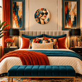Art O’Clock Glamorous Turbaned Woman Portrait Wall Clock By Rich and Rich
