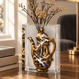 Rich and Rich Ornate Mountain Coffee Pot Acrylic Book Shaped Vase