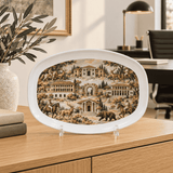 Rich and Rich Black and Gold Roman Villa Plate Melamine Decorative Plate