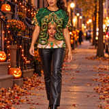 Rich & Rich Emerald Medusa Queen Halloween Women's T-Shirt