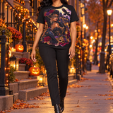 Rich & Rich Midnight Masquerade Queen Halloween Women's Black T-Shirt