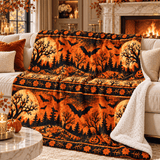 Rich & Rich Plush Haven Sherpa Fleece Orange Throw Blanket 80″ × 90″