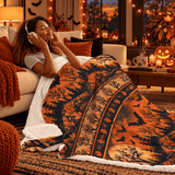 Rich & Rich Plush Haven Sherpa Fleece Orange Throw Blanket 80″ × 90″