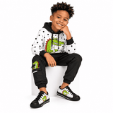 Critter Kicks Boys’ Croc Rock Black Canvas Sneakers