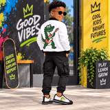 Critter Kicks Boys Croc Rock White Bomber Jacket