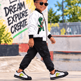 Critter Kicks Boys Croc Rock White Bomber Jacket