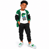 Critter Kicks Boys’ Croc Rock White Slip On Canvas Shoes
