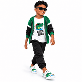 Critter Kicks Boys’ Croc Rock White Slip On Canvas Shoes