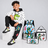 Critter Kicks Kids Croc Rock White Three Piece Backpack Set