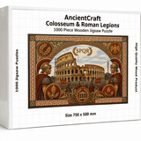 AncientCraft — El Coliseo y las Legiones Romanas | Rompecabezas de mosaico de madera de 1000 piezas