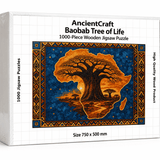 AncientCraft – Le Baobab, Arbre de Vie | Puzzle Africain Mosaïque en Bois de 1000 Pièces