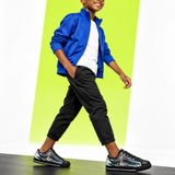 Critter Kicks Zebra Zest Boys Black Canvas Sneakers