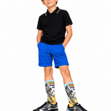 Critter Kicks Zebra Zest Yellow Caricature Kids Socks