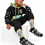 Critter Kicks Zebra Zest Kids Black Clogs