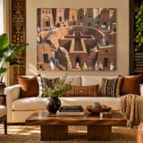 Ethiopian Rock-Hewn Churches of Lalibela Canvas Wall  Art Print 30x24inch