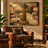 The Eternal Ethiopian Cross Canvas Wall Art Canvas Print 30x24inch