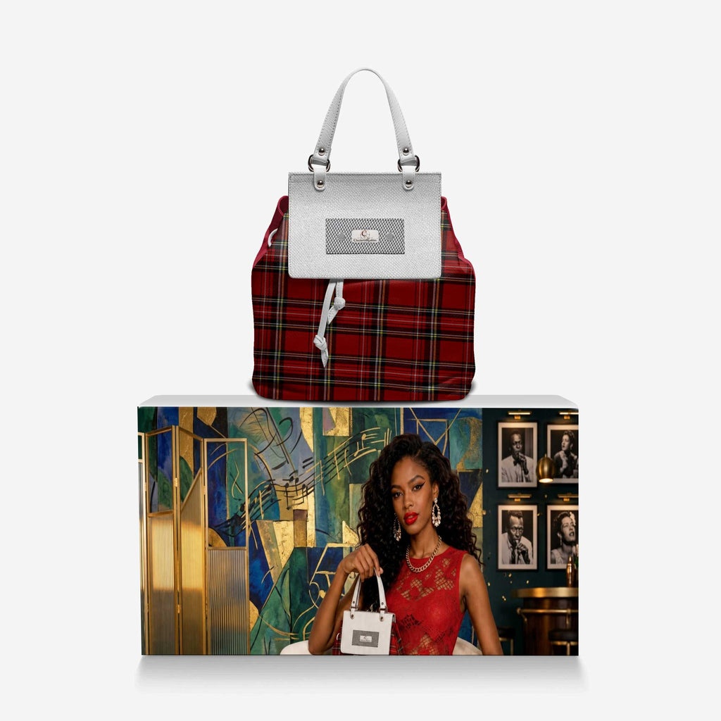 Rich and Rich CheckeredRealities Red Women’s Italian Leather Luxury Bag