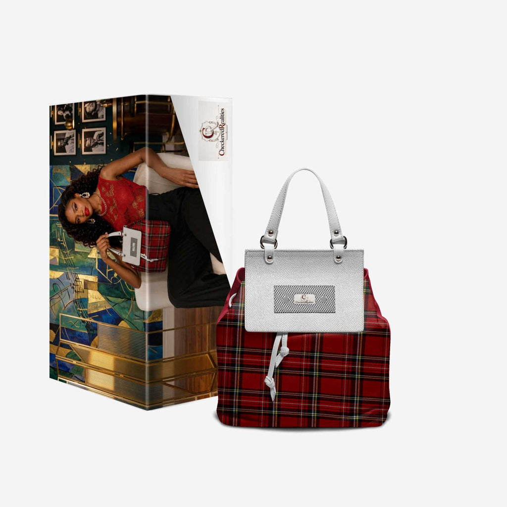 Rich and Rich CheckeredRealities Red Women’s Italian Leather Luxury Bag